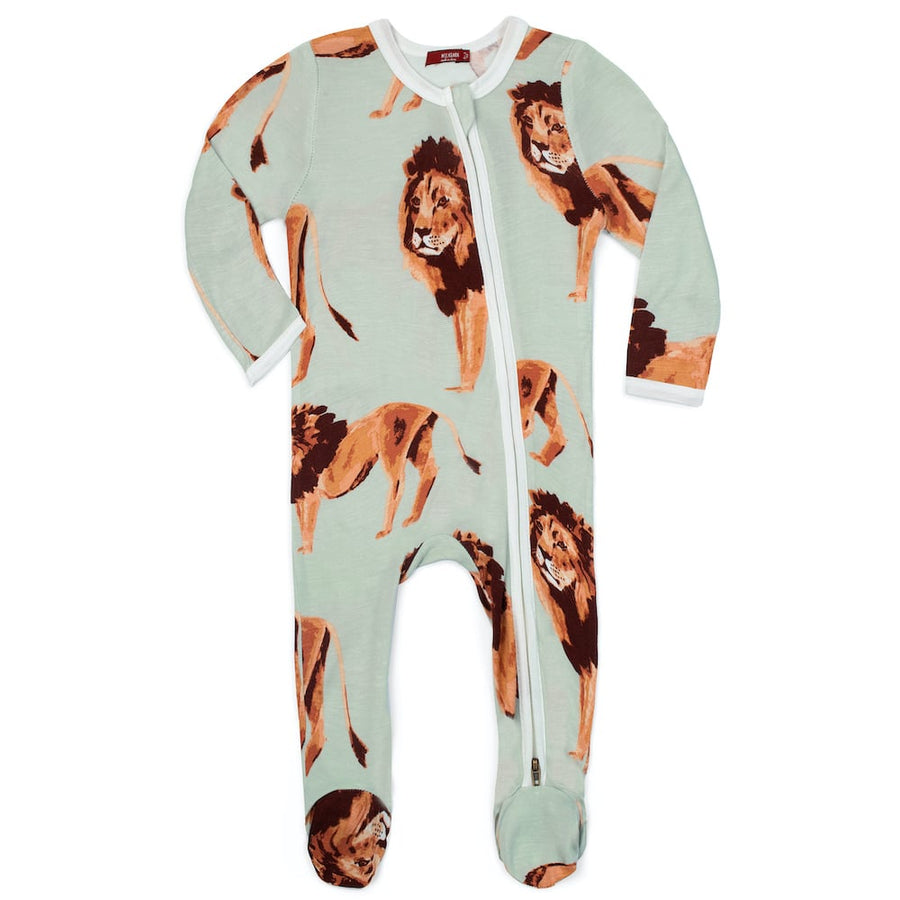 Lion Zipper Footed Romper